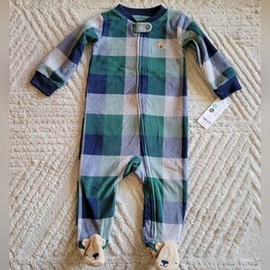 🔴4/$20🔴 Carter's Baby Fleece Flannel Bear Pajamas Size 9 Months